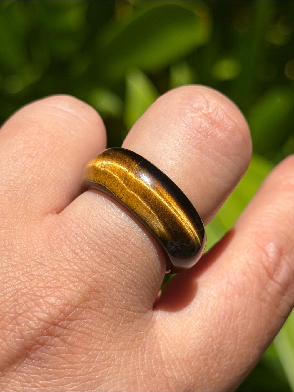 Size 7 natural golden tiger eye‎ ring 1648 - Picture 3 of 8